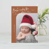 Born Under Mistletoe Terracotta Birth Announcement 案内状 (スタンド正面)