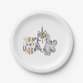 Born Unicorn Birthday ペーパープレート (正面)