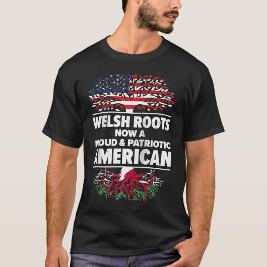 Born Welsh Wales American USA Citizenship Raglan B Tシャツ (正面)