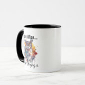 Born Wise Still Winging It - Owl Coffee Mug マグカップ (正面左)