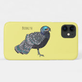 Bornean peacock-pheasant bird cartoon illustration Case-Mate iPhoneケース (裏面(横))