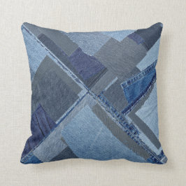 Boro Boro青いジーンのパッチワークのデニムShibori クッション
