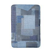 Boro Boro青いジーンのパッチワークのデニムShibori バスマット (正面縦)