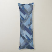 Boro Boro青いジーンのパッチワークのデニムShibori ボディピロー (裏面 (縦))