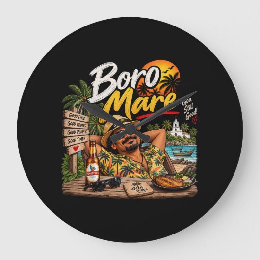 Boro Mare – ゴアは今も最高! ラージ壁時計 (正面)