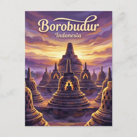 Borobudur Temple Indonesia ポストカード (正面)