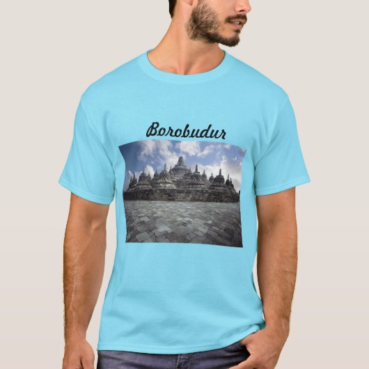 Borobudur Temple, Magelang，中央ジャワ，インドネシア Tシャツ (正面)