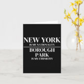 Borough Park New York Is My Nationality Ethnicity カード (黄色い花)