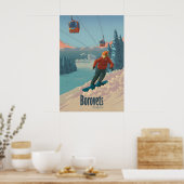 Borovets Bulgaria Snowboarding Travel Poster ポスター (キッチン)