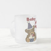 Bortjdauの第1青いTシャツおよびギフトに耐えて下さい フロストグラスマグカップ (正面左)