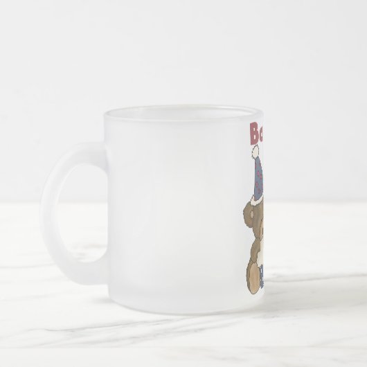 Bortjdauの第1青いTシャツおよびギフトに耐えて下さい フロストグラスマグカップ (左)