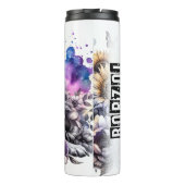 Borzoiのグレースケールフローラの猶予 タンブラー (裏面)