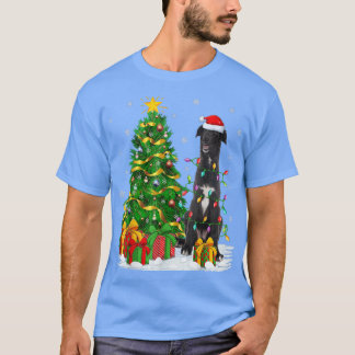 Borzoi犬の愛クリスマスツリーSanta Borzoiクリスマス3 Tシャツ