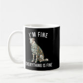 Borzoi Christmas I'm Fine Everything Is Fine  コーヒーマグカップ (左)