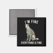 Borzoi Christmas I'm Fine Everything Is Fine マグネット (正面/裏面)