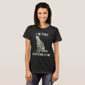 Borzoi Christmas I'm Fine Everything Is Fine  Tシャツ (正面フル)