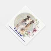 Borzoi Dogの結婚ナプキンと犬の写真 スタンダードランチョンナプキン (角)