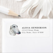 Borzoi Dog Return Address Labels ラベル (インサイチュ)