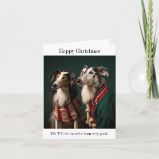 Borzoi Dogsクリスマスカード カード