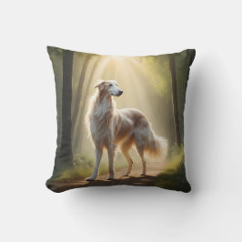 Borzoi Elegant Breed Throw Pillow クッション