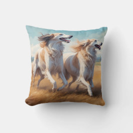 Borzoi Elegant Breed Throw Pillow クッション