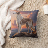 Borzoi Elegant Breed Throw Pillow クッション (ブランケット)
