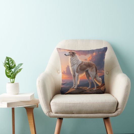 Borzoi Elegant Breed Throw Pillow クッション (椅子)