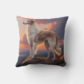 Borzoi Elegant Breed Throw Pillow クッション (裏面)