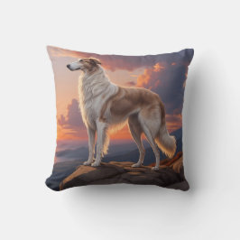 Borzoi Elegant Breed Throw Pillow クッション