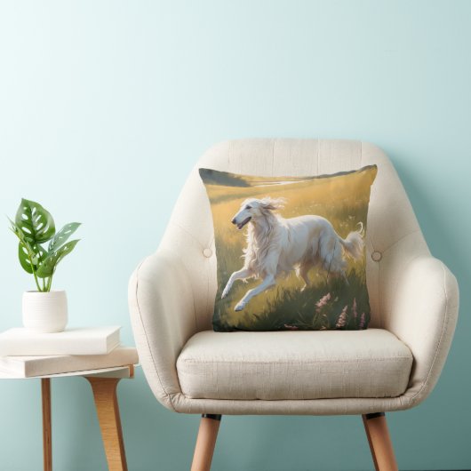 Borzoi Elegant Breed Throw Pillow クッション (椅子)