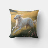 Borzoi Elegant Breed Throw Pillow クッション (正面)