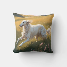 Borzoi Elegant Breed Throw Pillow クッション
