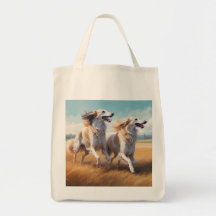 Borzoi Elegant Grocery Tote Bag