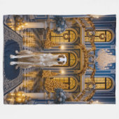 Borzoi Holiday フリースブランケット (正面(横))