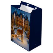 Borzoi Holiday Card ミディアムペーパーバッグ (正面アングル)