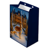 Borzoi Holiday Card ミディアムペーパーバッグ (裏面アングル)