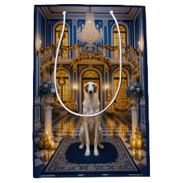 Borzoi Holiday Card ミディアムペーパーバッグ