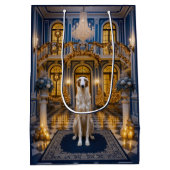 Borzoi Holiday Card ミディアムペーパーバッグ (裏面)