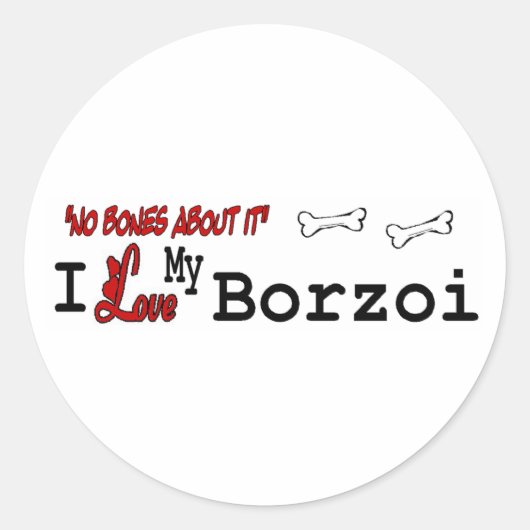 Borzoi (I Love)ステッカー ラウンドシール (正面)