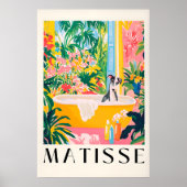 Borzoi in Bathtub Art Print Matisse Style Dog ポスター (正面)