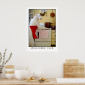 Borzoi Russian Wolfhound "Wolfhound Puck" Dog ポスター (キッチン)