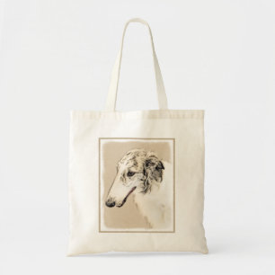 Borzoi (Silver Brindle) Painting Original Dog Art トートバッグ
