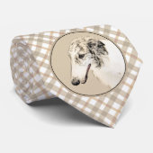 Borzoi (Silver Brindle) Painting Original Dog Art ネクタイ (ロール)