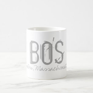 BOSボストンエアポートタイポグラフィ コーヒーマグカップ
