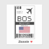 BOSボストンボーディングパス – Massachusetts Travel シール (シート)