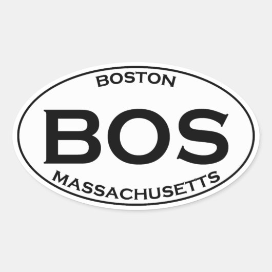 BOS – ボストンマサチューセッツ州オーバルロゴ 楕円形シール (正面)