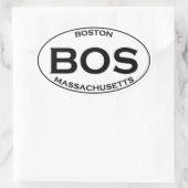 BOS – ボストンマサチューセッツ州オーバルロゴ 楕円形シール (バッグ)