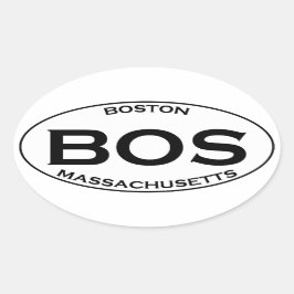BOS – ボストンマサチューセッツ州オーバルロゴ 楕円形シール