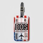 BOS ボストン マサチューセッツ ラゲッジタグ (正面縦)