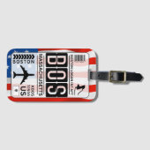 BOS Boston Massachusetts ラゲッジタグ (正面横)